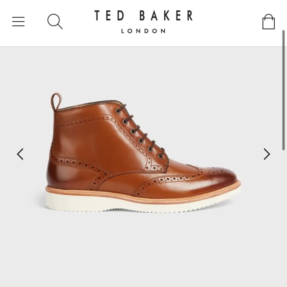 NWOT Ted Baker Salino Lace-up leather brogue boots Size 10